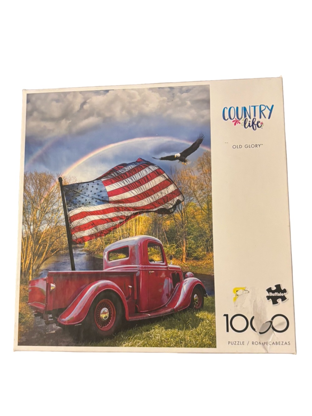 Country Life "Old Glory" Red Truck 1000-Piece Puzzle